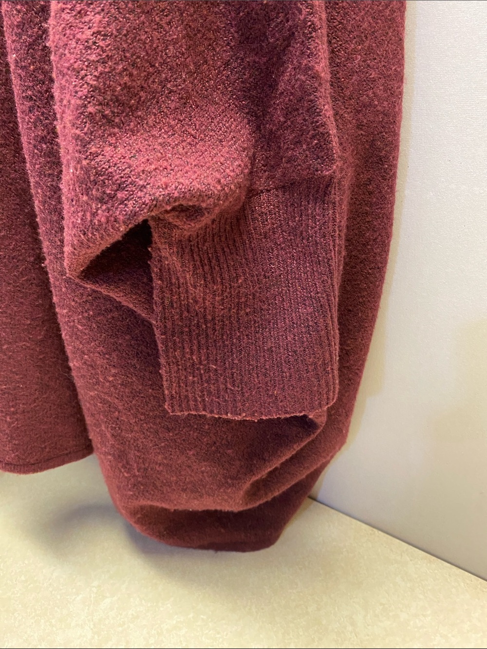 Lane Bryant Hooded Open-Front Poncho Jacket - Maroon - Picture 4 of 10